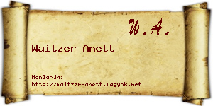 Waitzer Anett névjegykártya